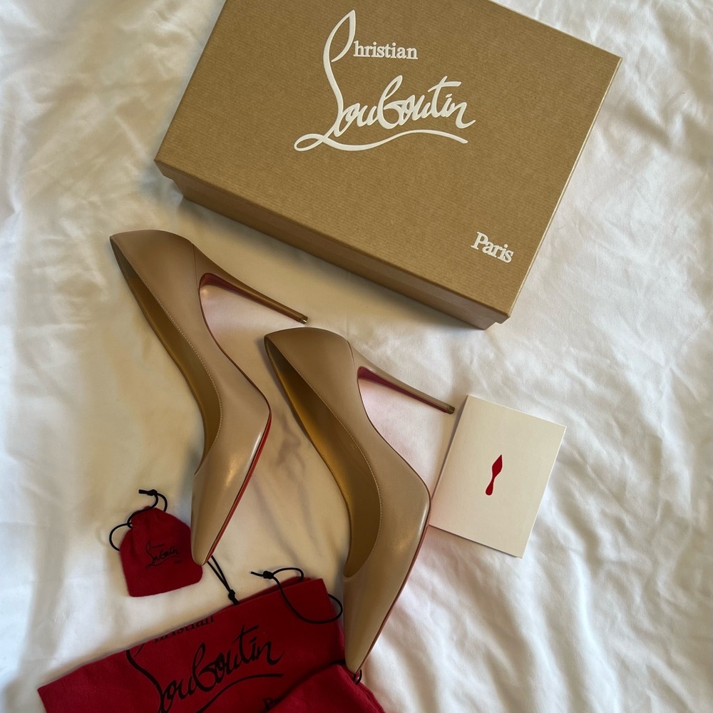 👠Christian Louboutin Kate Nappa 100 Leather Heels Authentic ICONIC Red Bottoms